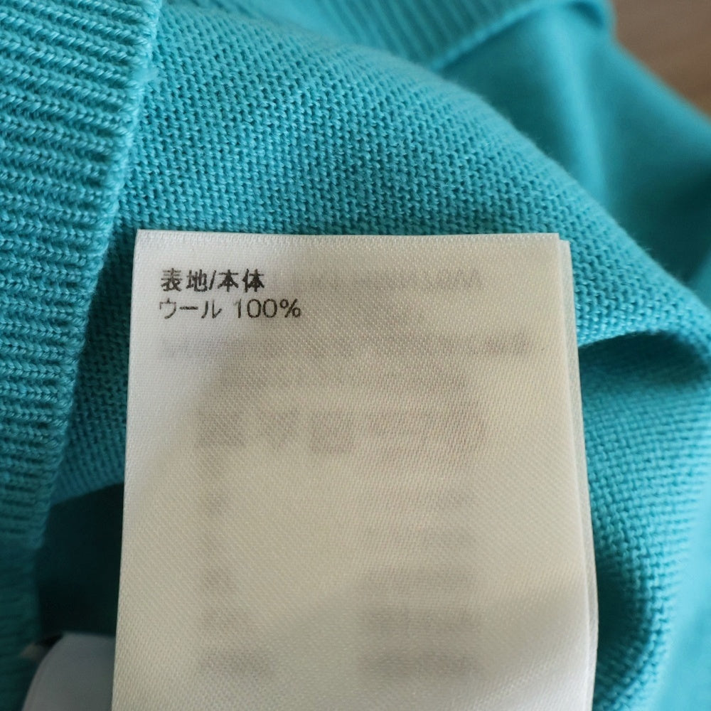 LOUIS VUITTON(ルイヴィトン) 22SS インサイドアウト ロゴ刺繍 タートルネック長袖ウールニット セーター ターコイズブルー RM221 FK1 HMN76W