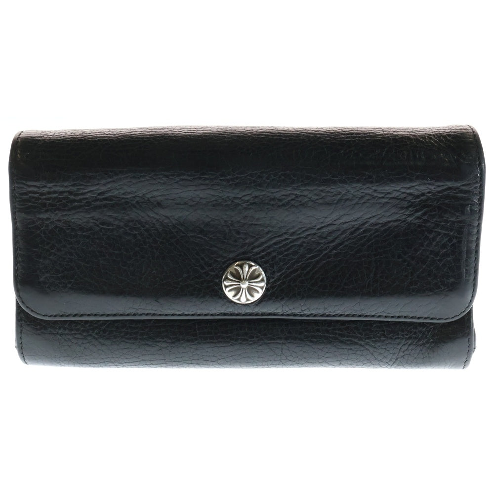 CHROME HEARTS(クロムハーツ) JUDY CROSS BALL ジュディ クロス ボール ボタン レザーウォレット 長財布 ブラック BCA366