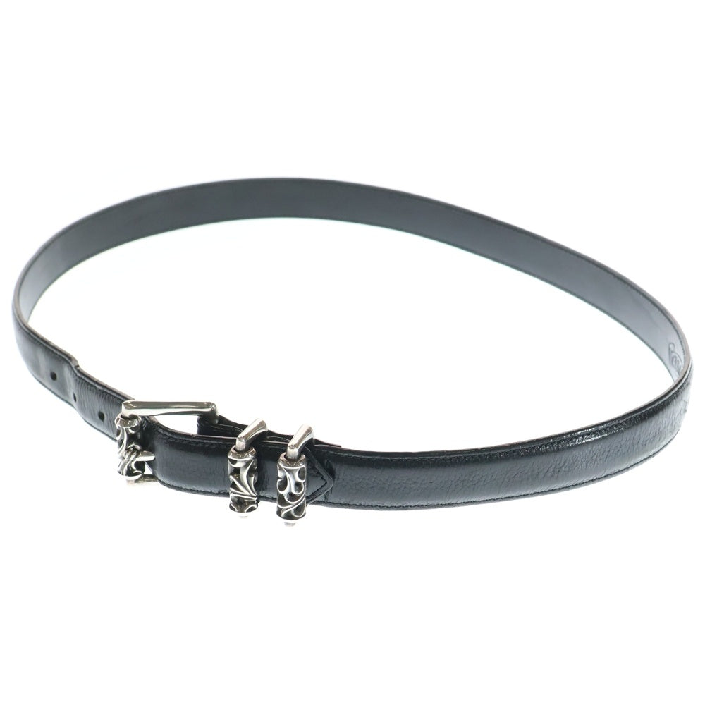 CHROME HEARTS(クロムハーツ) BLT ROLLER 3PC 1.0inch 3PCローラーバックル レザーベルト シルバー/ブラック