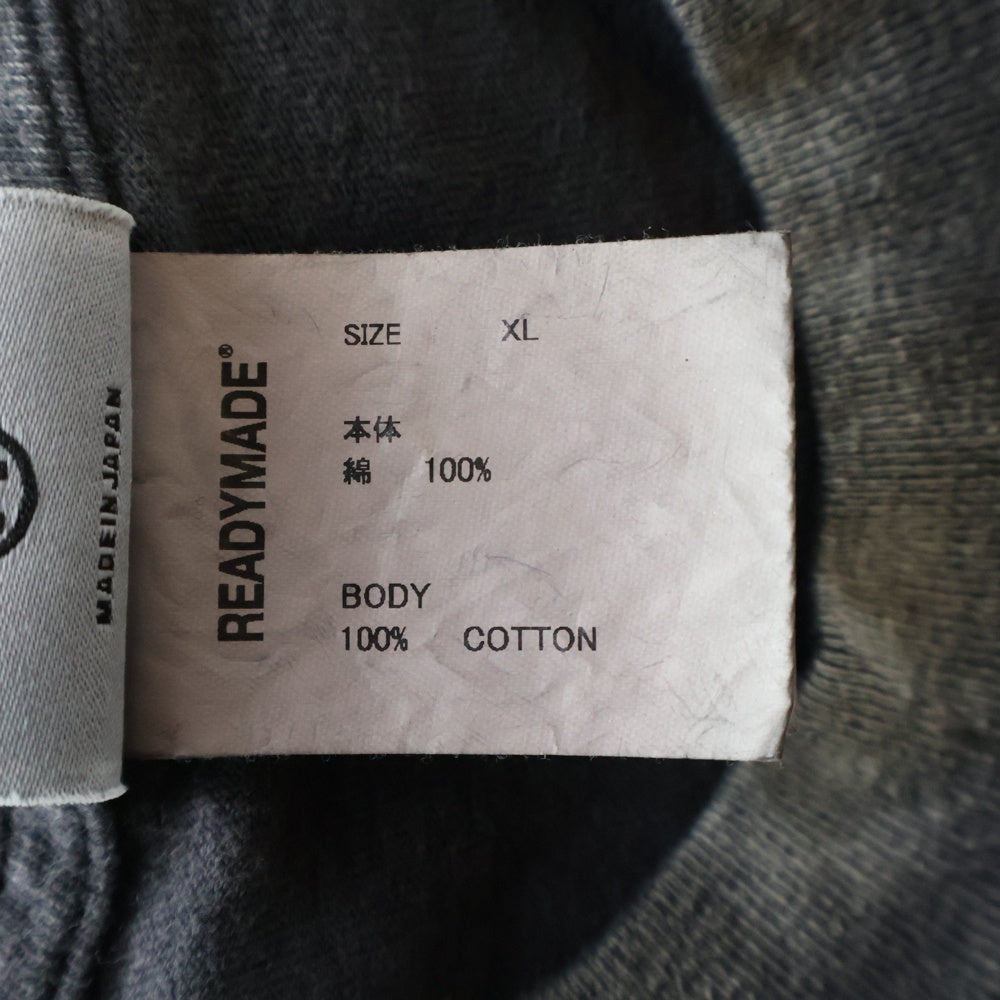 READY MADE(レディメイド) SMILE TEE フロントスマイルプリント クルーネック半袖Tシャツカットソー ブラック RE-CO-BK-00-00-279