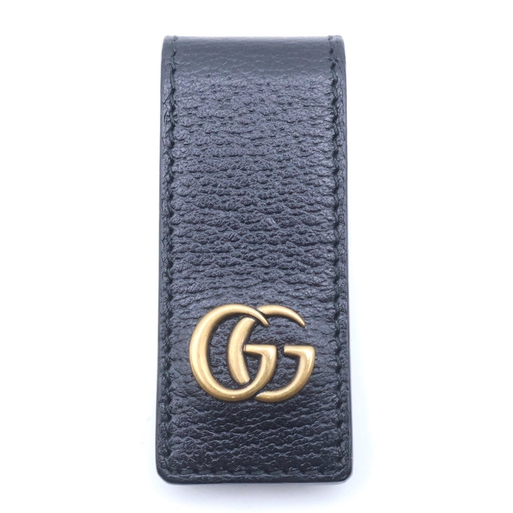 GUCCI(グッチ) インターロッキン Gロゴ レザー マネークリップ ブラック