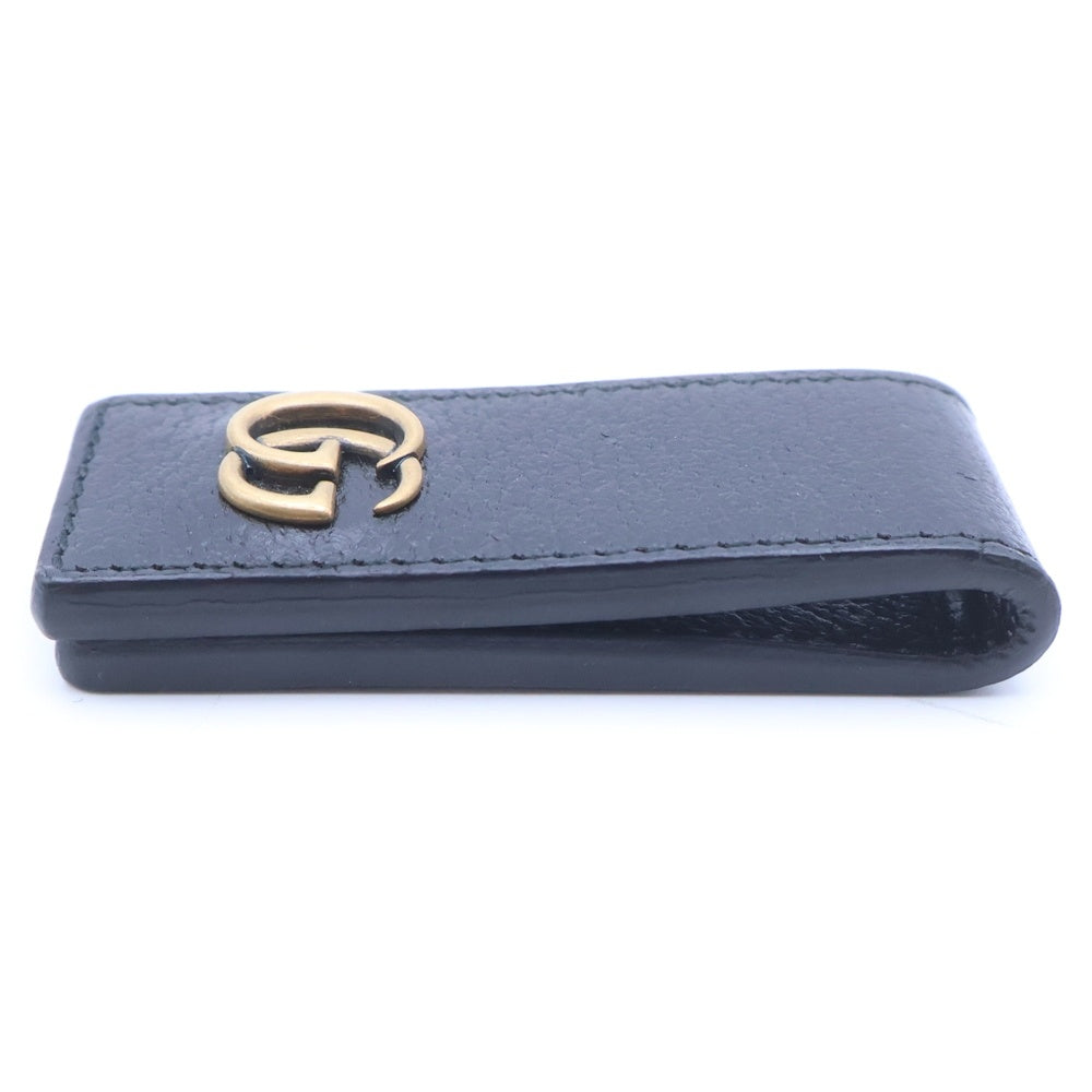 GUCCI(グッチ) インターロッキン Gロゴ レザー マネークリップ ブラック