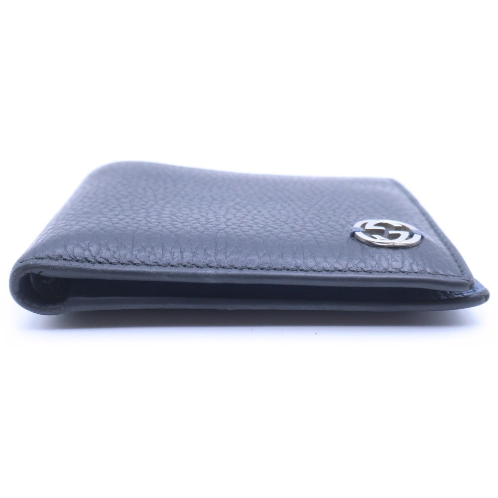 GUCCI(グッチ) インターロッキン Gロゴ 二つ折り財布 ブラック 610466