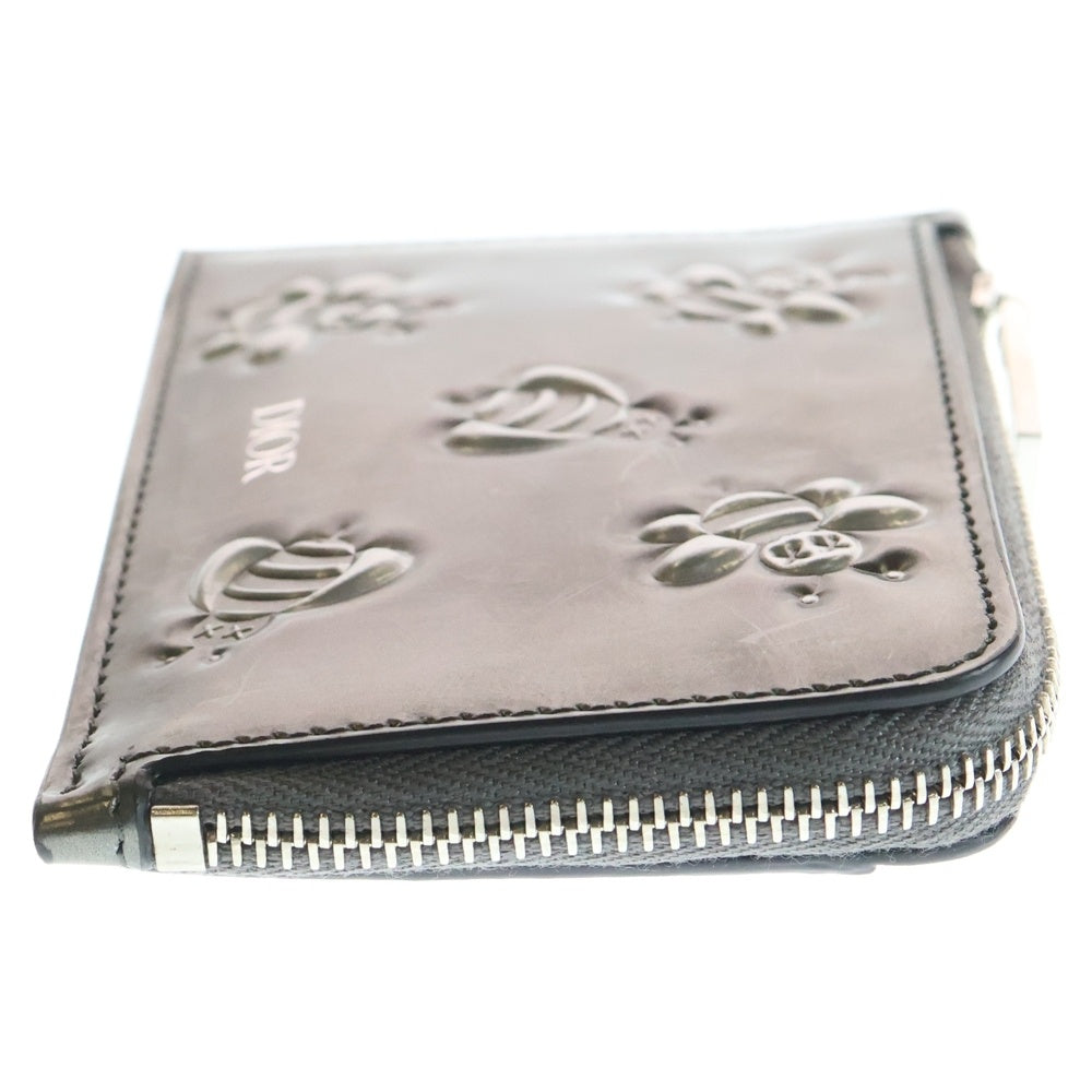 DIOR(ディオール) xKAWS Calfskin Bee Print Card Holder カウズ クリアスキン ビー プリント カード ホルダー シルバー レディース