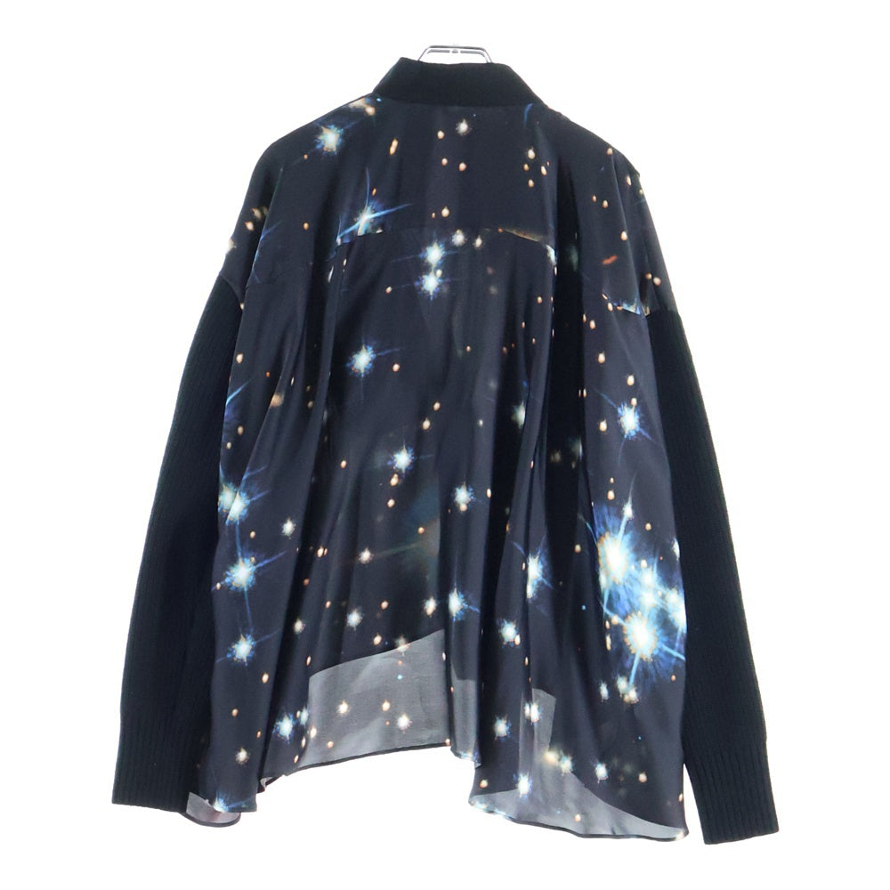 Sacai(サカイ) 20AW ×NASA 転写プリント ニットドッキング ダブルライダース ジャケット マルチカラー 20-05284 レディース