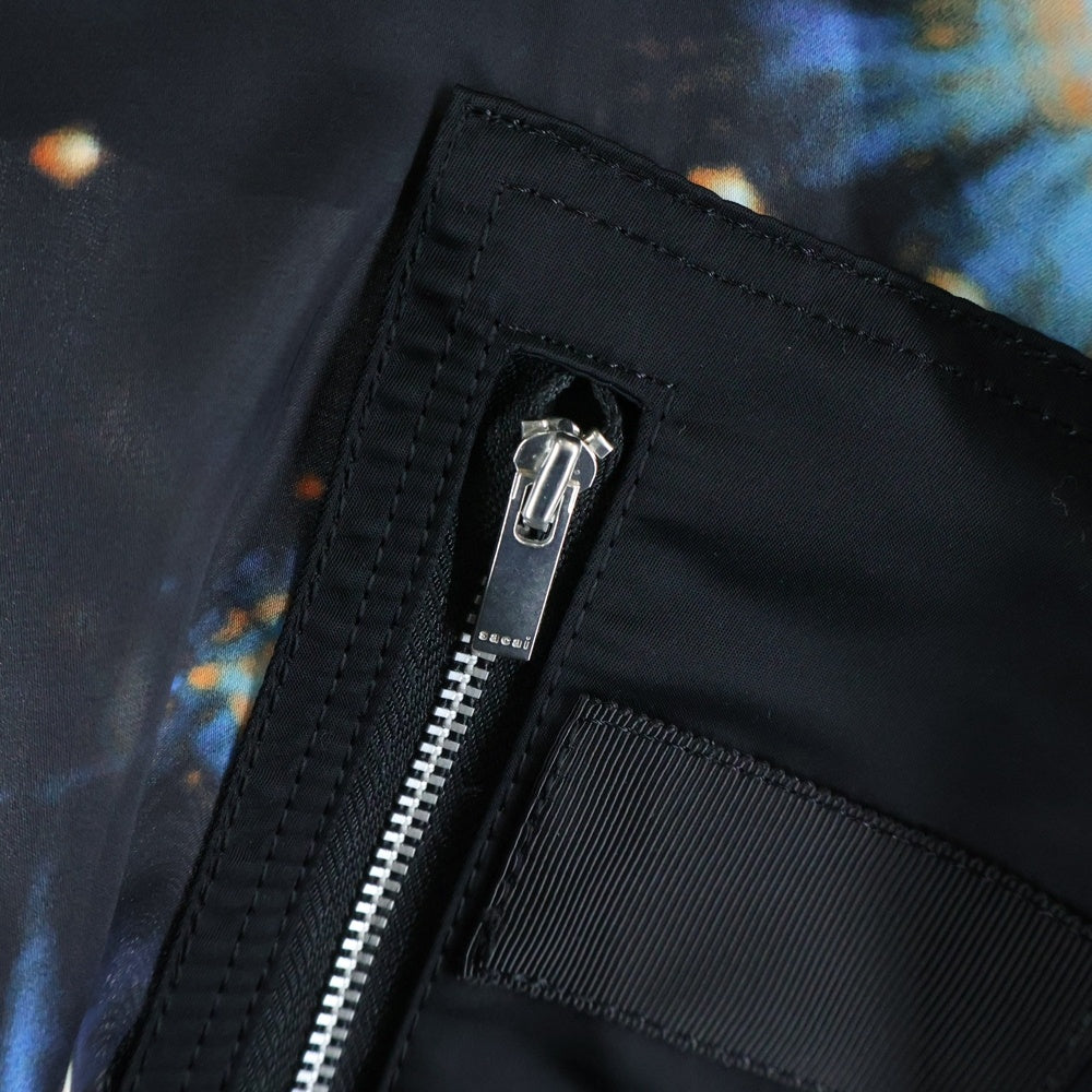 Sacai(サカイ) 20AW ×NASA 転写プリント ニットドッキング ダブルライダース ジャケット マルチカラー 20-05284 レディース