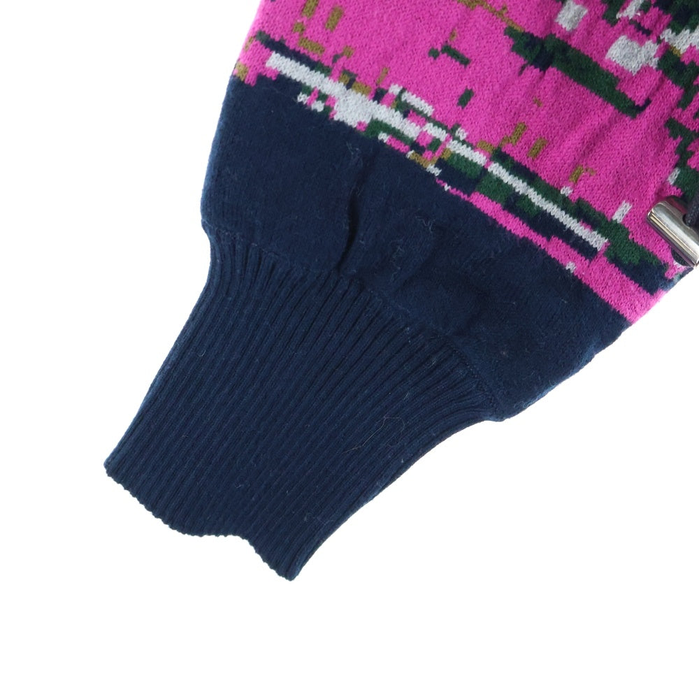 Sacai(サカイ) 20AW ×SUN SURF アロハ柄 クロップドニットセーター ネイビー/ピンク レディース 20-04838