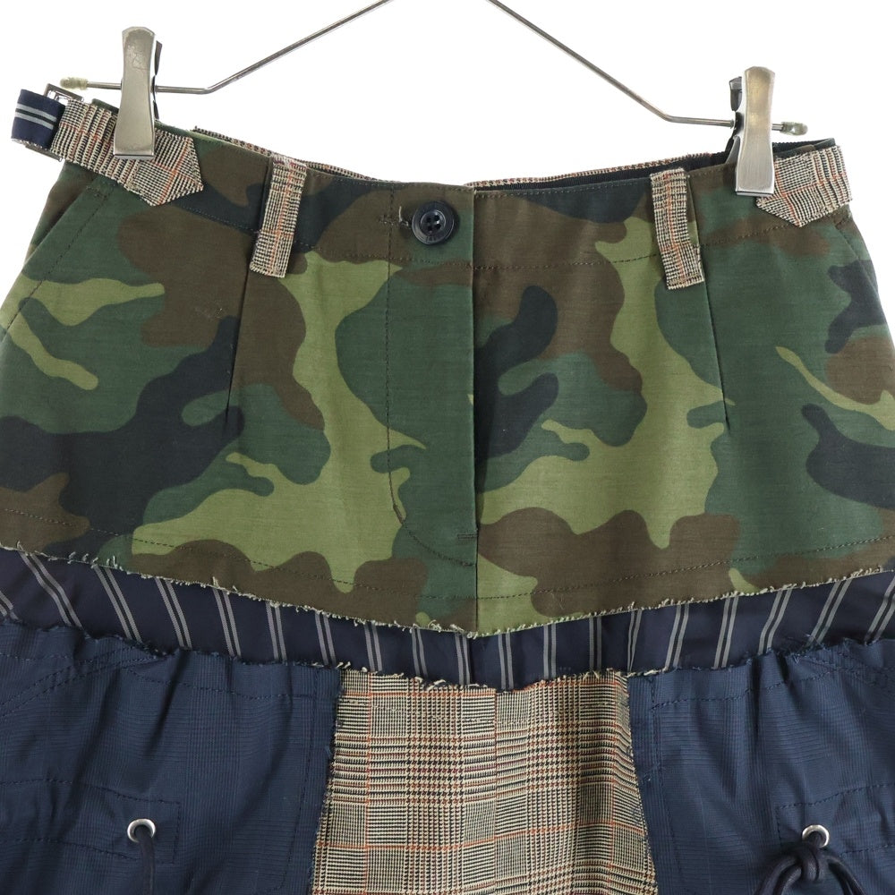 Sacai(サカイ) 18AW 変形切り替え ドッキング フレアスカート カーキ
