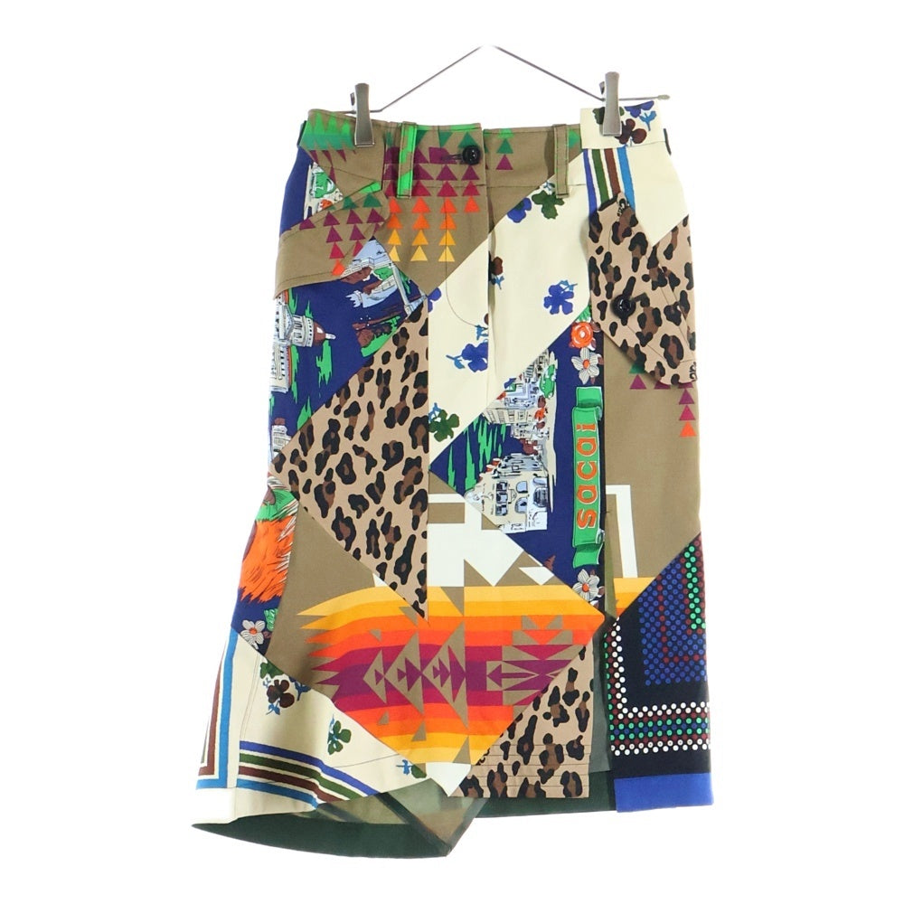 Sacai(サカイ) 21SS Hank Willis Thomas Archive Print ハンク ウィリアムス トーマス アーカイブ プリント スカート マルチカラー レディース 21-05492