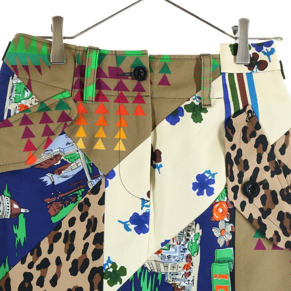 Sacai(サカイ) 21SS Hank Willis Thomas Archive Print ハンク ウィリアムス トーマス アーカイブ プリント スカート マルチカラー レディース 21-05492