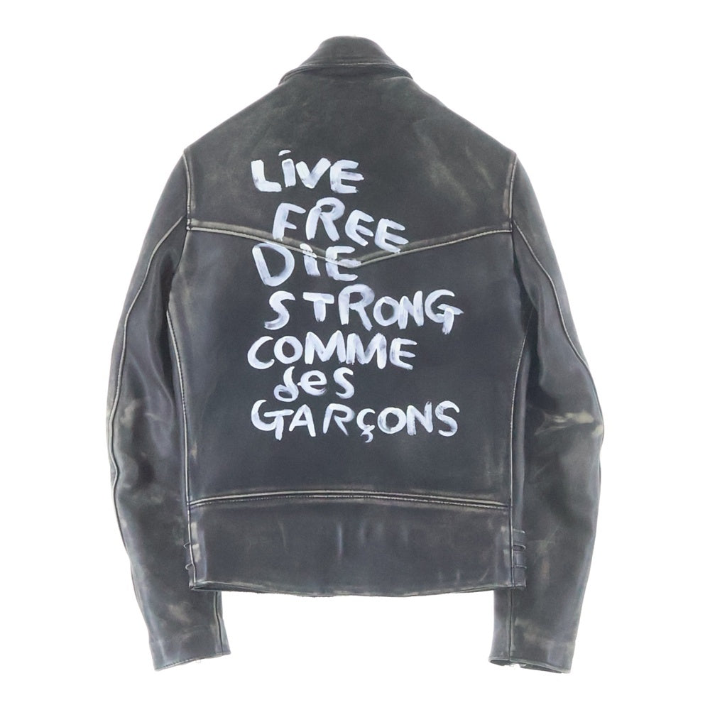 Lewis Leathers(ルイスレザー) ×COMME des GARCONS LIGHTNING FOREVER コムデギャルソン 青山限定 レザーダブルライダースジャケット ブラック KZ-J001