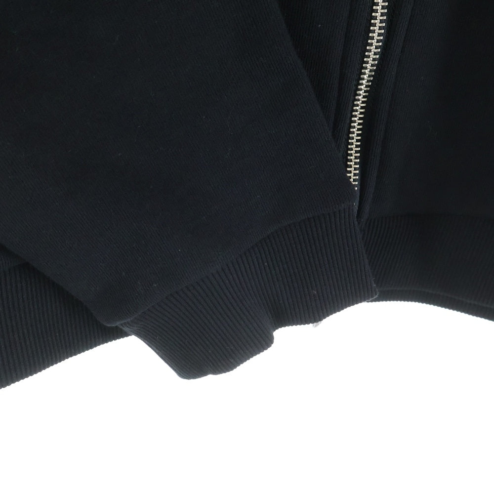 NO BRAND(ノーブランド) NOT CONVENTIONAL ノットコンベンショナル クラッシュ加工 フーデッド スウェットジップアップパーカー ブラック N26-015-BLK-03