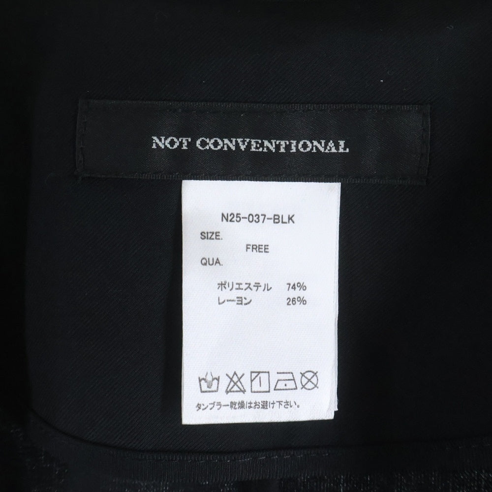 NO BRAND(ノーブランド) NOT CONVENTIONAL ノットコンベンショナル ケープシルエット フロントボタン ノースリーブシャツ ブラック N25-037-BLK