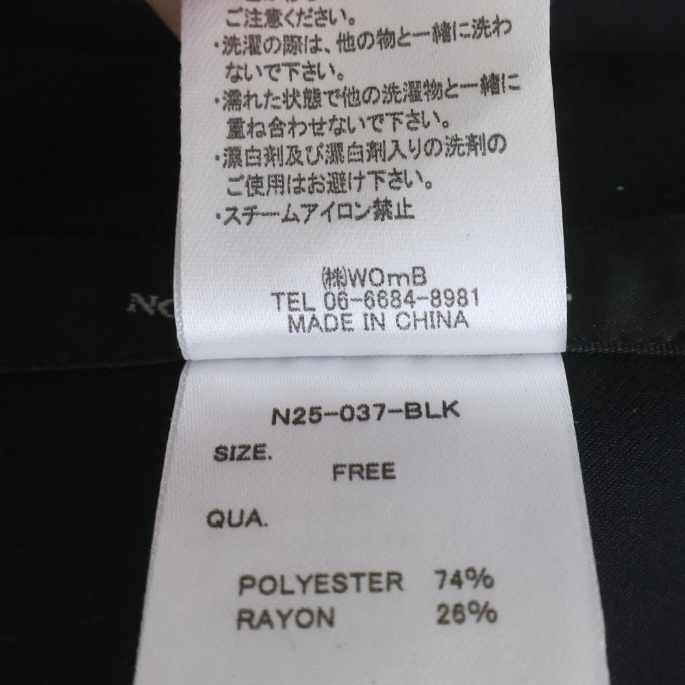 NO BRAND(ノーブランド) NOT CONVENTIONAL ノットコンベンショナル ケープシルエット フロントボタン ノースリーブシャツ ブラック N25-037-BLK