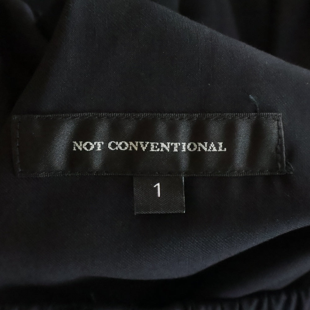 NOT CONVENTIONAL(ノットコンベンショナル) ウエストバンド ドローコード ワイドパンツ ブラック N26-007-BLK