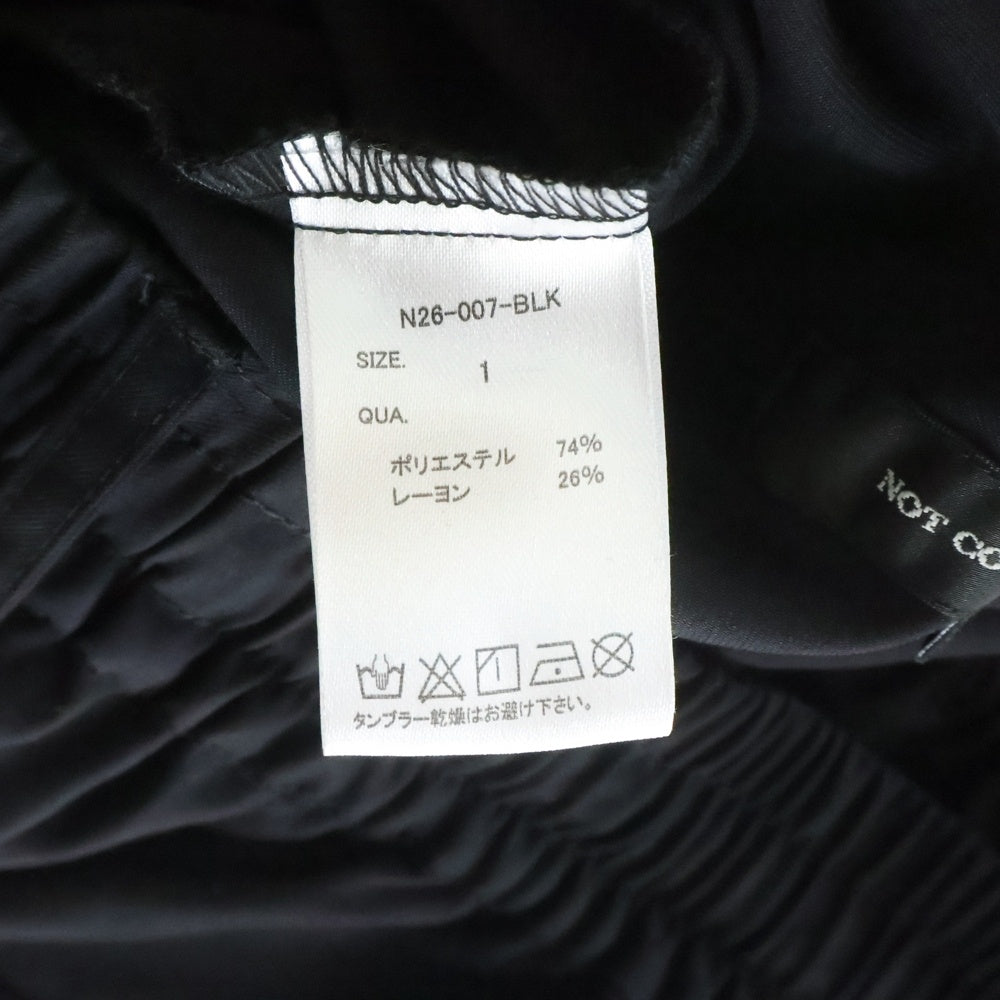 NOT CONVENTIONAL(ノットコンベンショナル) ウエストバンド ドローコード ワイドパンツ ブラック N26-007-BLK