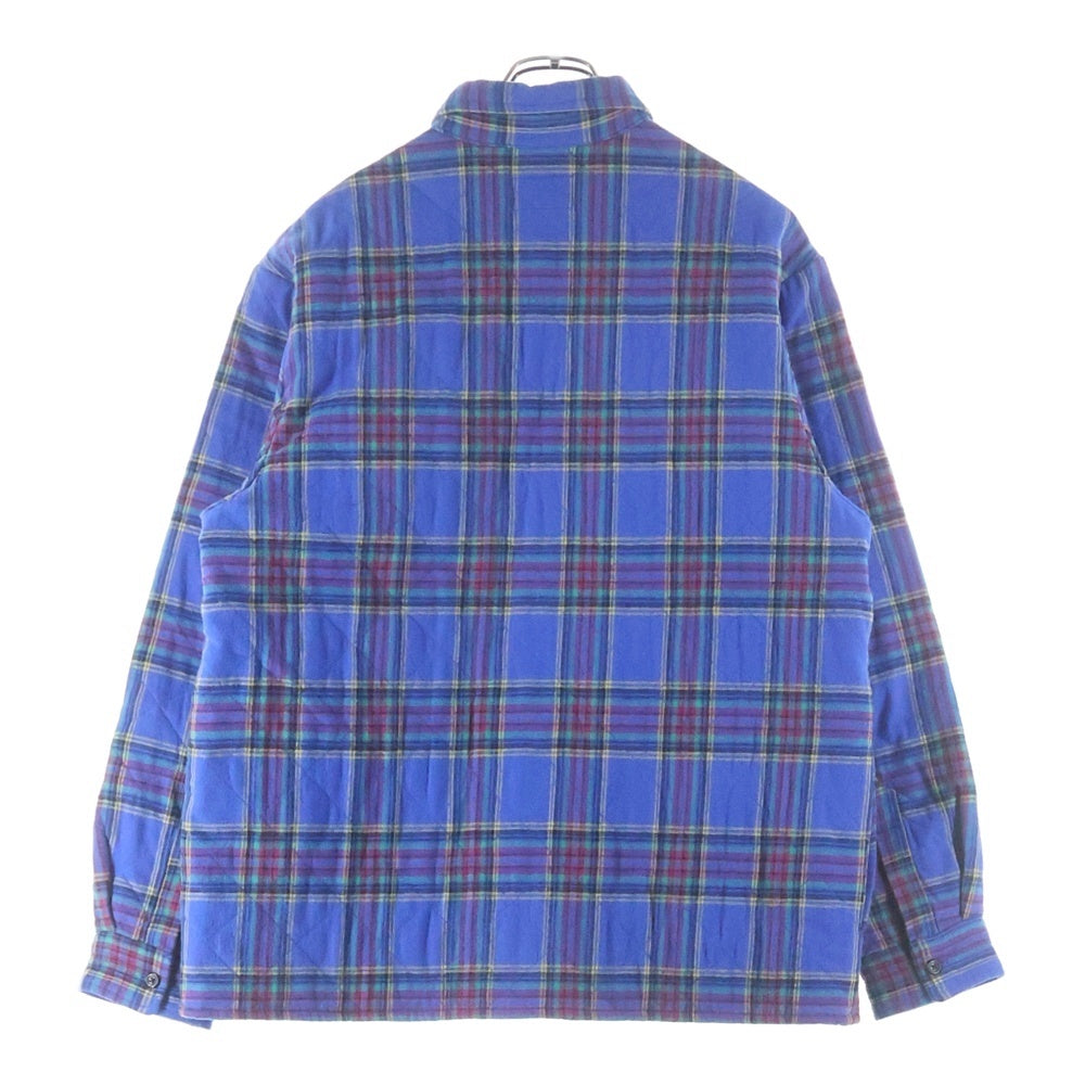 SUPREME(シュプリーム) Quilted Plaid Flannel Shirt キルティング フランネル 長袖シャツ ブルー/マルチカラー