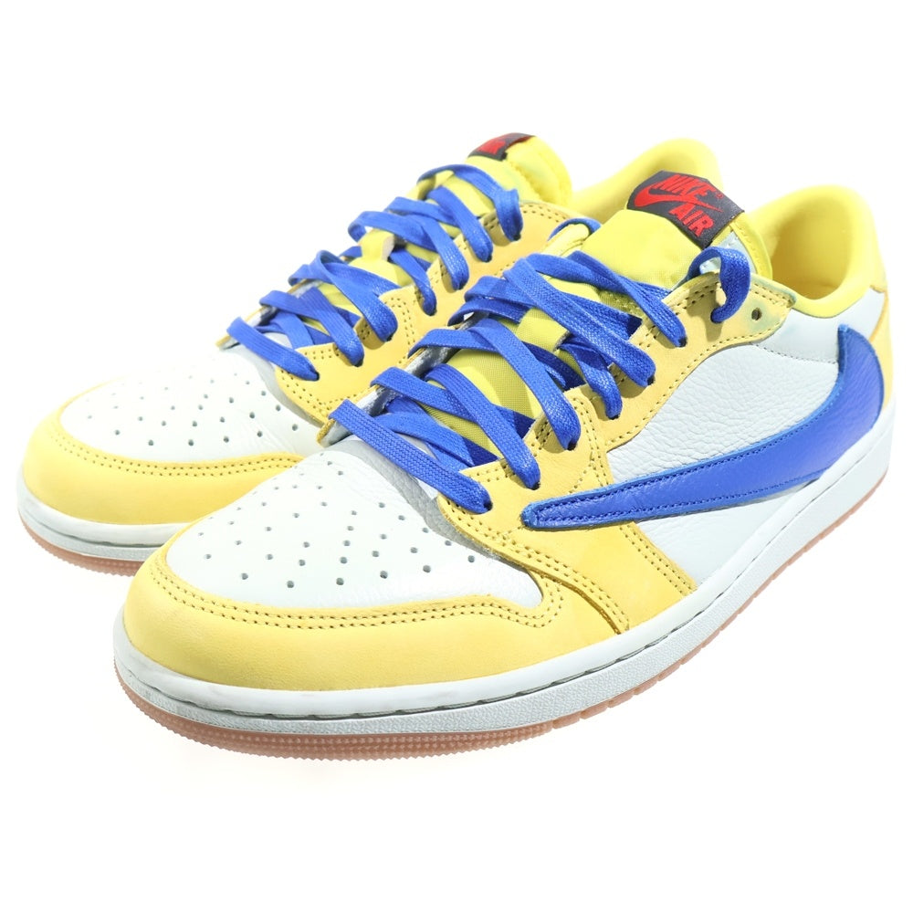 NIKE(ナイキ) ×TRAVIS SCOTT WMNS AIR JORDAN 1 RETRO LOW OG CANARY トラヴィススコット ウィメンズ エアジョーダン1 ローカットスニーカー イエロー US12/29cm DZ4137-700 レディース
