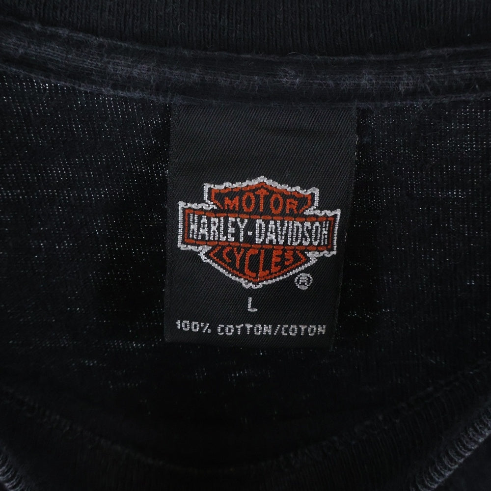 HARLEY DAVIDSON(ハーレーダビッドソン) 90S VINTAGE FLAMES L/S TEE 袖プリント フレイム ファイヤー長袖Tシャツ ブラック