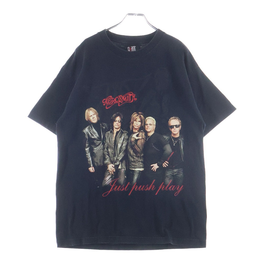 VINTAGE(ヴィンテージ) 00S AEROSMITH Just PUSH Play 2001 SORAYAMA TEE エアロスミス 空山基 2001ワールドツアー両面プリント クルーネック 半袖Tシャツ カットソー ブラック