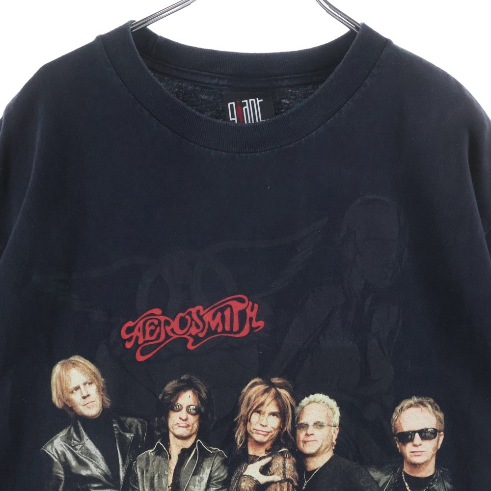 VINTAGE(ヴィンテージ) 00S AEROSMITH Just PUSH Play 2001 SORAYAMA TEE エアロスミス 空山基 2001ワールドツアー両面プリント クルーネック 半袖Tシャツ カットソー ブラック