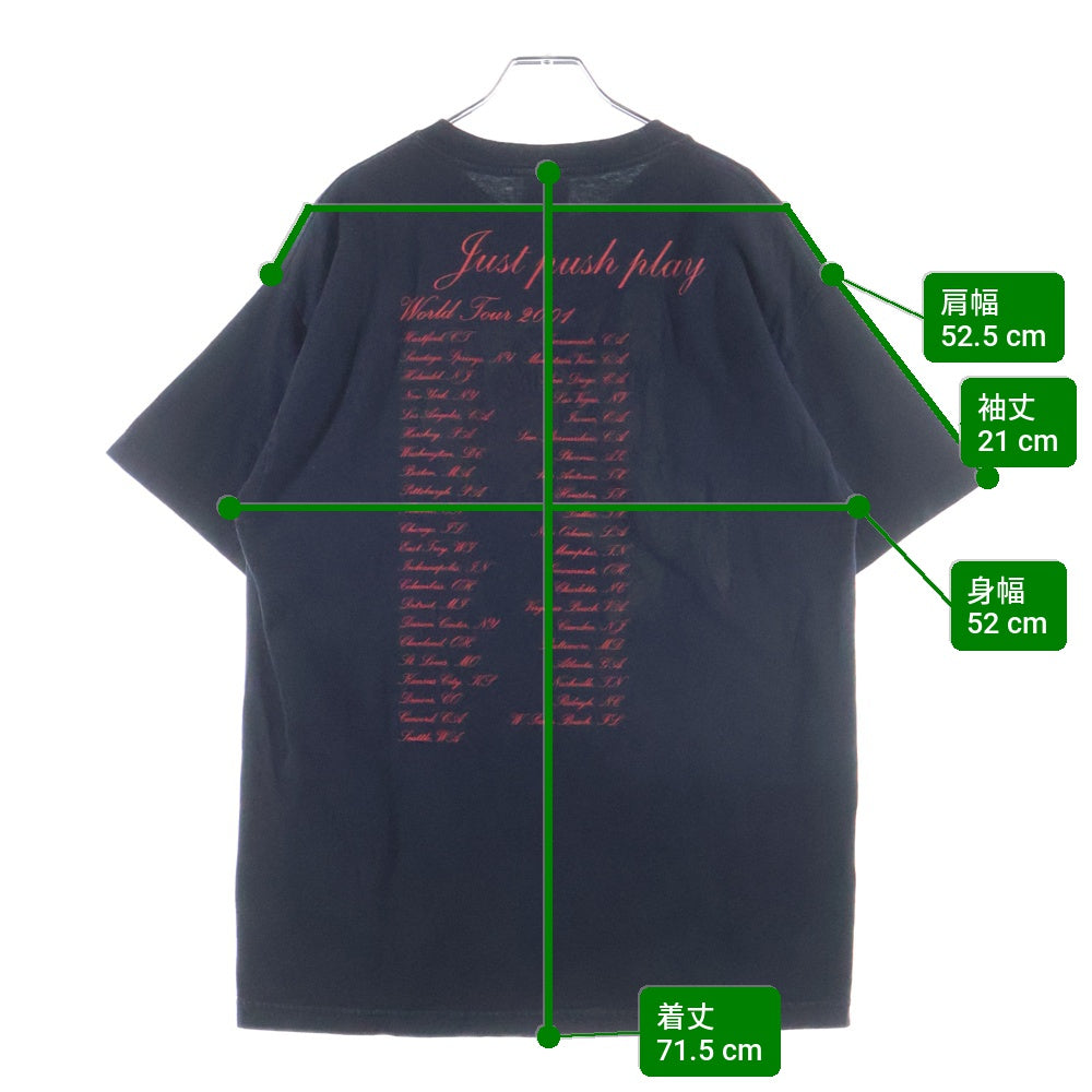 VINTAGE(ヴィンテージ) 00S AEROSMITH Just PUSH Play 2001 SORAYAMA TEE エアロスミス 空山基 2001ワールドツアー両面プリント クルーネック 半袖Tシャツ カットソー ブラック