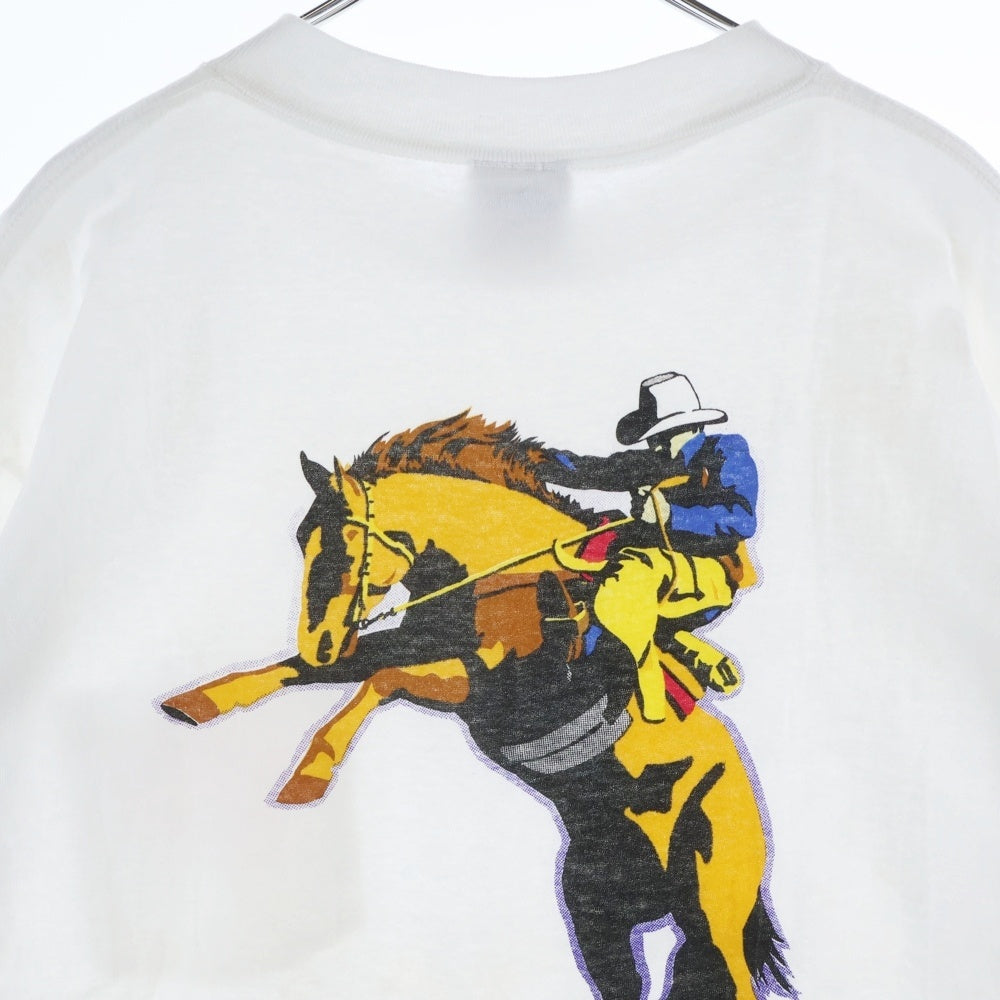 VINTAGE(ヴィンテージ) 90S MARLBORO WILD WEST COWBOY PROMO PRINT TEE マルボロ ワイルドウエスト カウボーイ プリント クルーネック 半袖Tシャツ カットソー ホワイト
