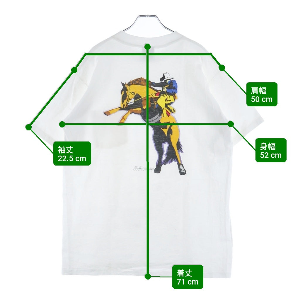 VINTAGE(ヴィンテージ) 90S MARLBORO WILD WEST COWBOY PROMO PRINT TEE マルボロ ワイルドウエスト カウボーイ プリント クルーネック 半袖Tシャツ カットソー ホワイト