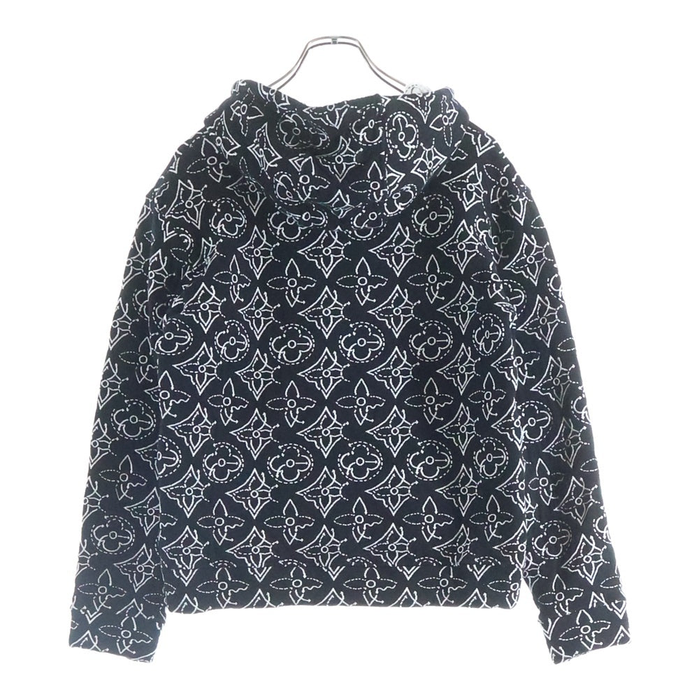 LOUIS VUITTON(ルイヴィトン) ×NBA エヌビーエー モノグラムフラワー キルティングジップアップパーカー ブラック/ホワイト RM212M DMO HLY12W