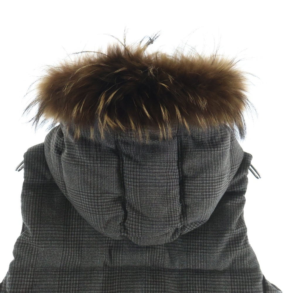 TATRAS(タトラス) ロゴワッペン ファー付き ジップアップ レイヤードダウンベスト レディース グレー LTA-4189