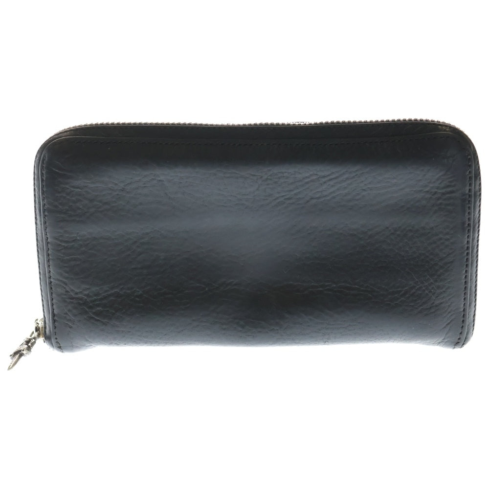 CHROME HEARTS(クロムハーツ) REC F ZIP PLANE プレーン ラウンドジップレザーウォレット 財布 ブラック BCA370