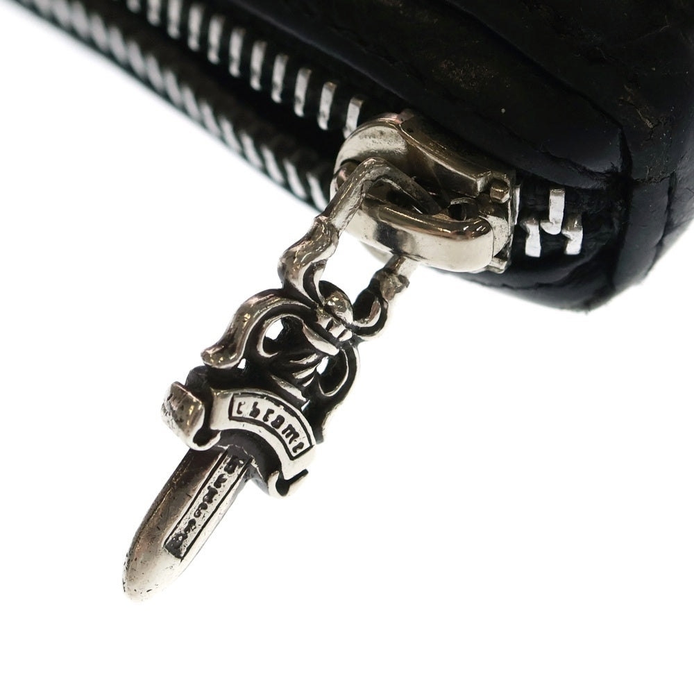 CHROME HEARTS(クロムハーツ) REC F ZIP PLANE プレーン ラウンドジップレザーウォレット 財布 ブラック BCA370