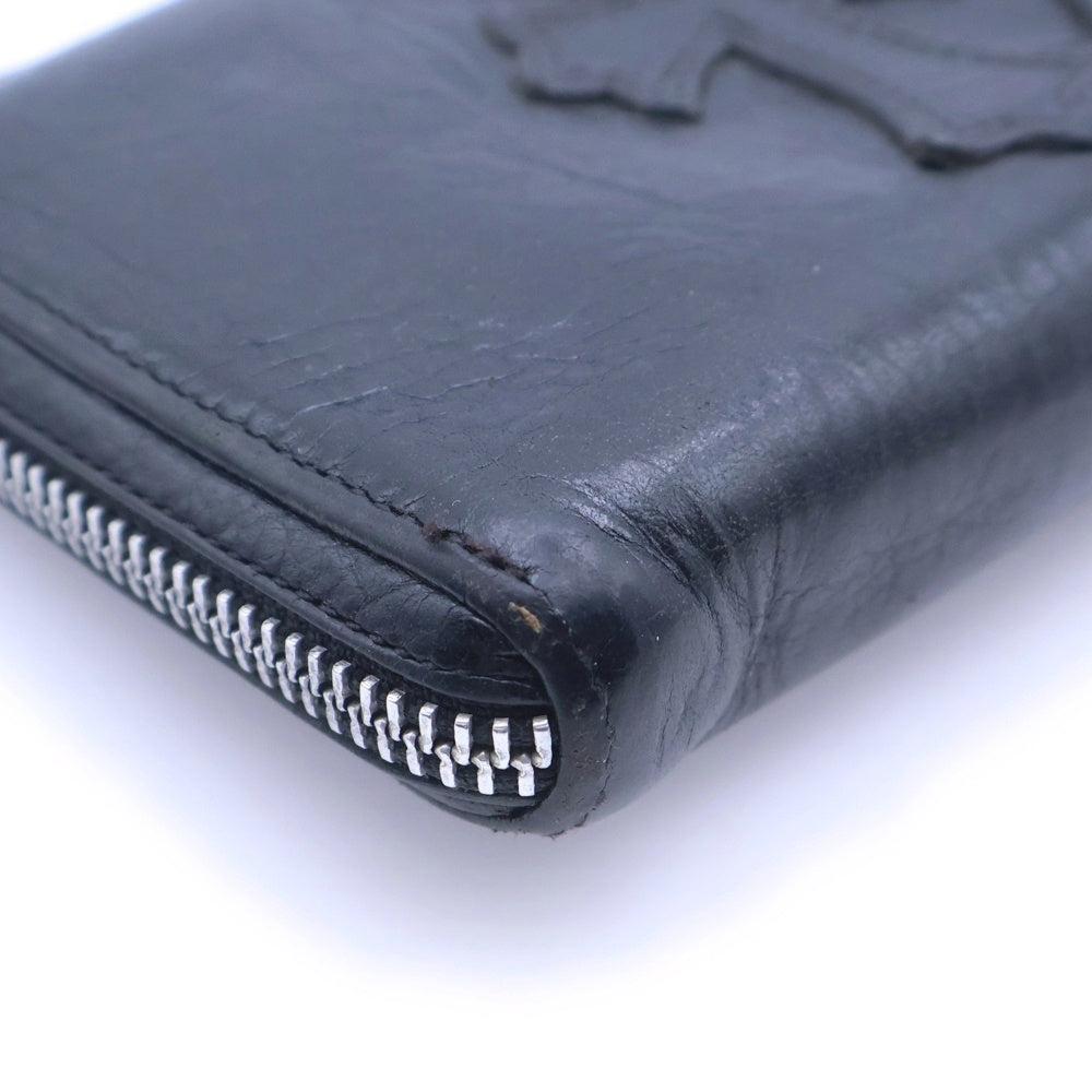 CHROME HEARTS(クロムハーツ) REC F ZIP 3クロス ラウンドジップレザーウォレット 財布 ブラック BCA368