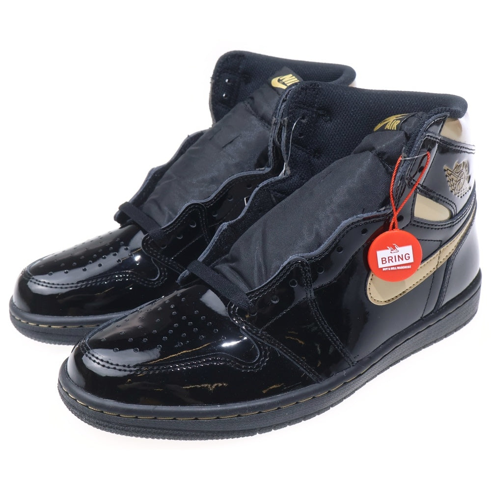NIKE(ナイキ) AIR JORDAN1 RETRO HIGH OG BLACK-METALIC GOLD エアジョーダン1 ハイ メタリック ゴールド ハイカットスニーカー ブラック/ゴールド US8.5/26.5cm 555088-032