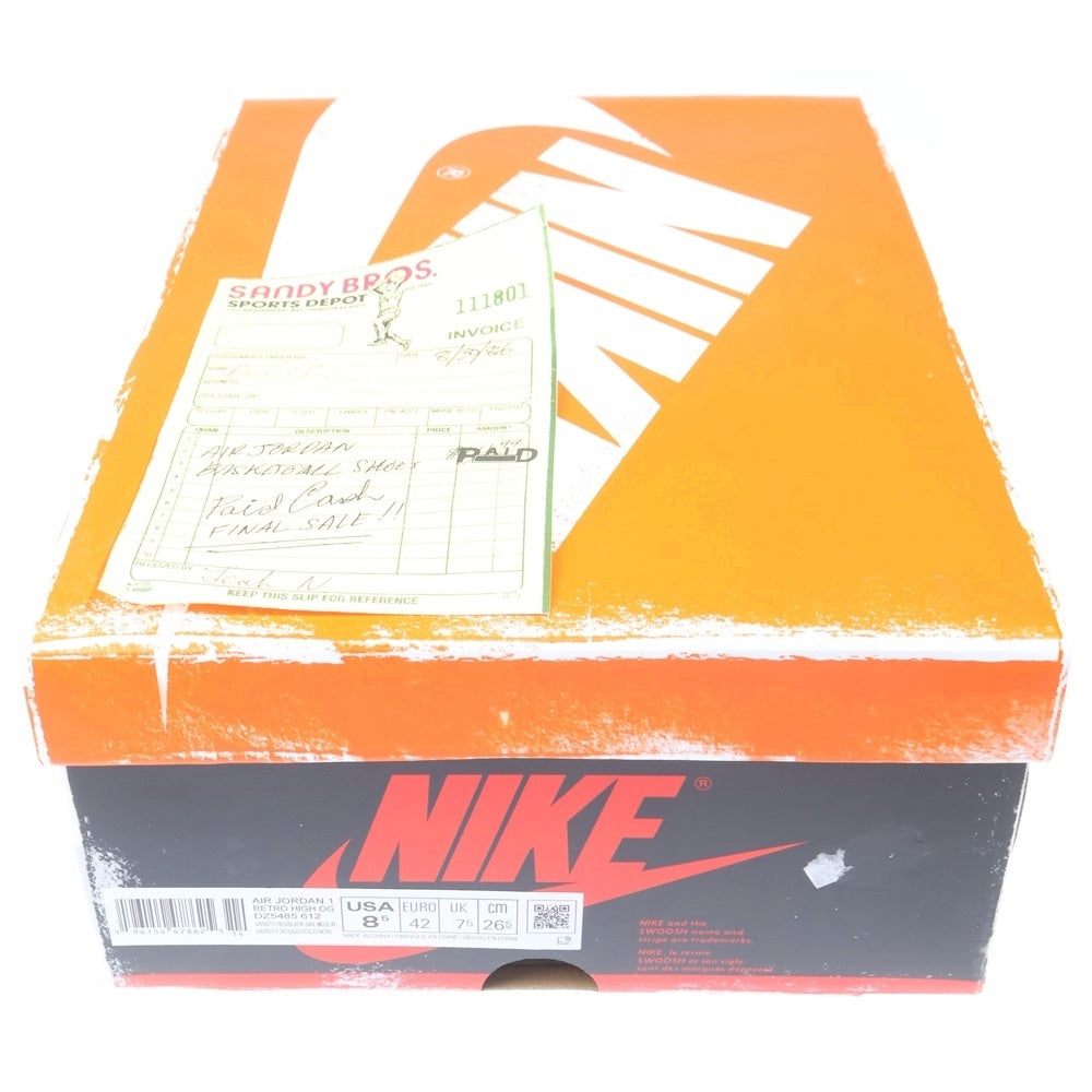 NIKE(ナイキ) AIR JORDAN 1 HIGH OG LOST & FOUND CHICAGO エアジョーダン1 ロスト&ファウンド ハイカットスニーカー US8.5/26.5cm ブラック/ホワイト/レッド DZ5485-612