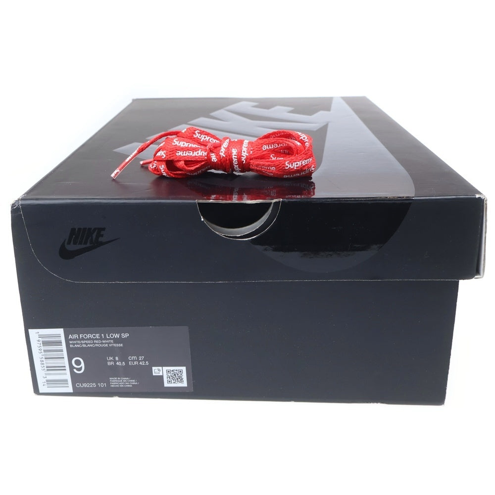 SUPREME(シュプリーム) ×NIKE AIR FORCE 1 LOW CHINA EXCLUSIVE ナイキ エアフォース1 ロー チャイナ エクスクルーシブ ローカットスニーカー ホワイト/レッド US9/27cm CU9225-101