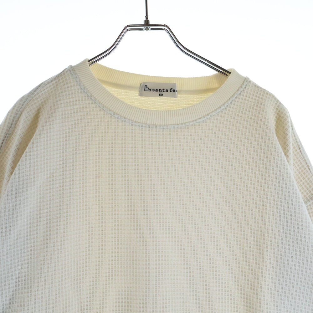 Santafe(サンタフェ) ロゴ刺繍 クルーネック長袖サーマルTシャツカットソー ホワイト 884-94425