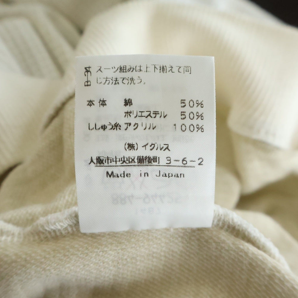 Santafe(サンタフェ) ロゴ刺繍 クルーネック長袖サーマルTシャツカットソー ホワイト 884-94425