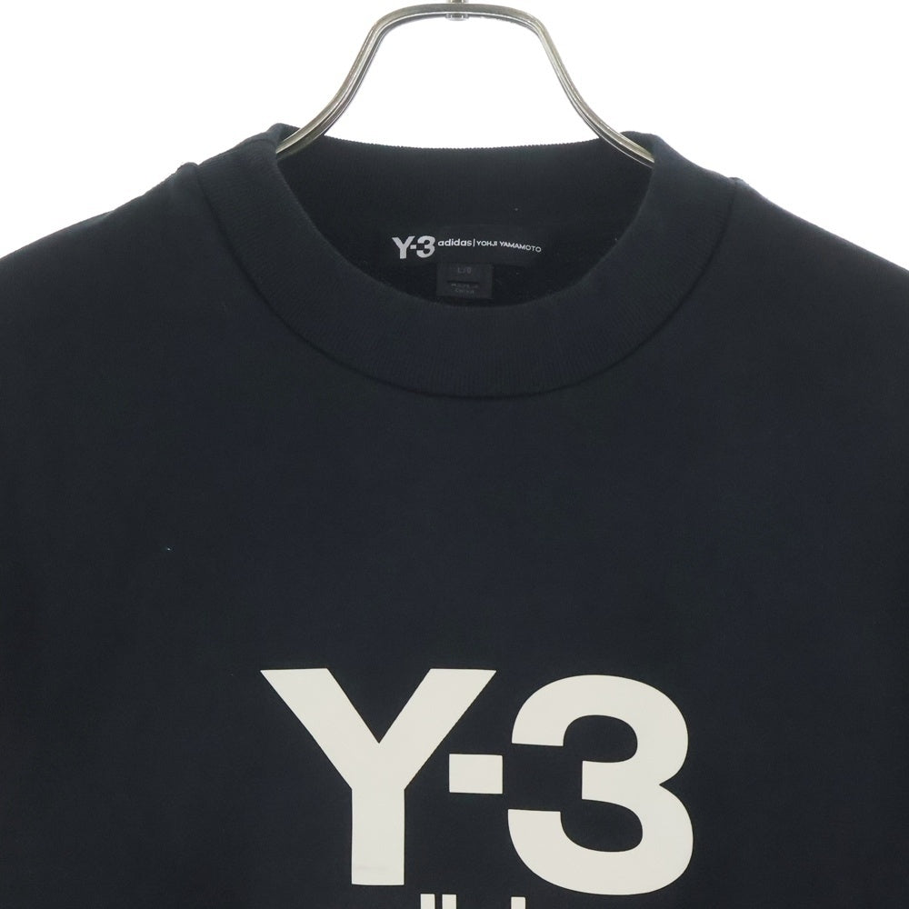 Y-3(ワイスリー) スタックド ロゴ クルーネック 長袖スウェットトレーナー カットソー ブラック FJ0432