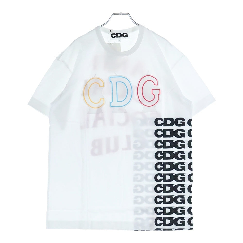COMME des GARCONS CDG(コムデギャルソン シーディージー) デザインロゴ クルーネック 半袖Tシャツ カットソー ホワイト SB-T005-051-1-5