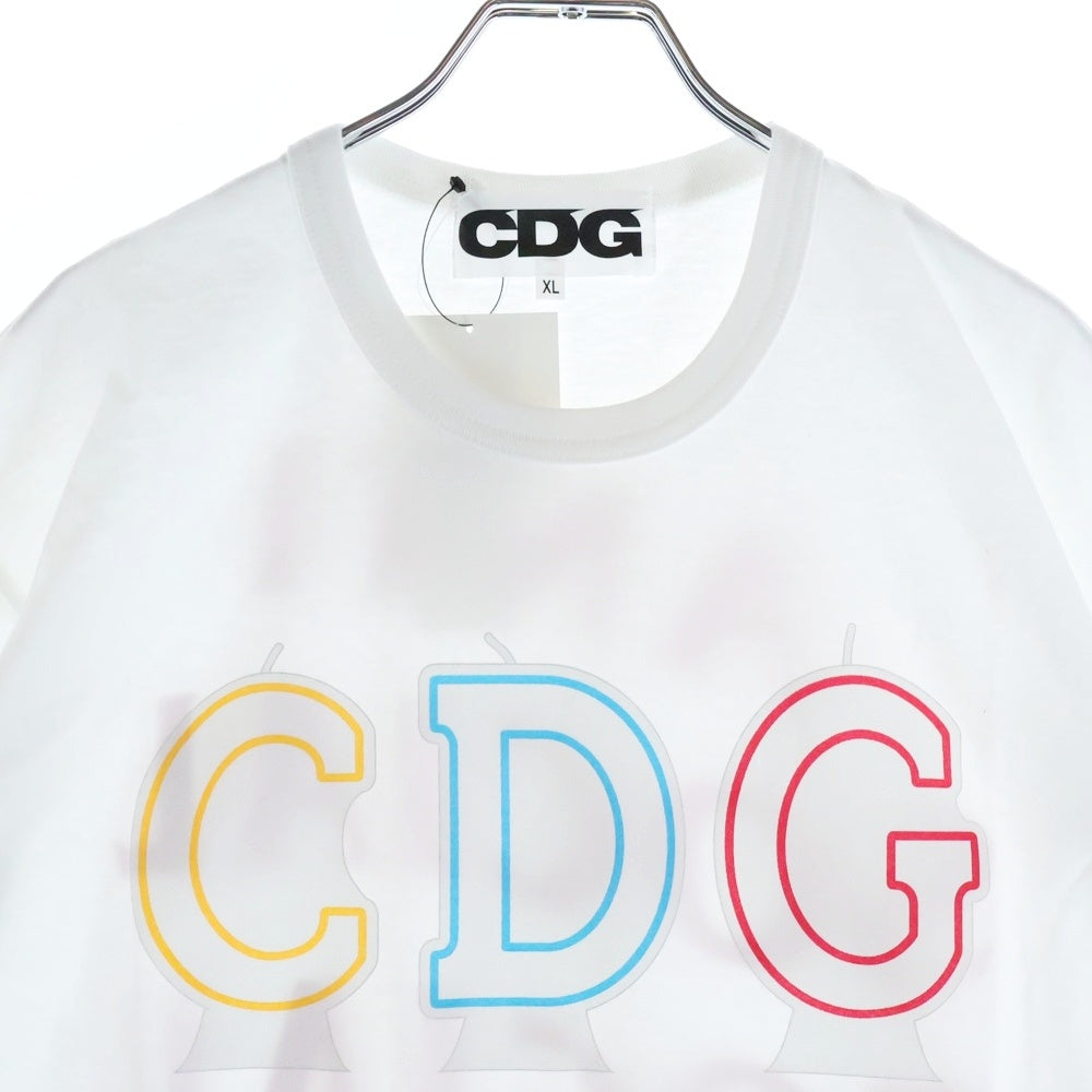 COMME des GARCONS CDG(コムデギャルソン シーディージー) デザインロゴ クルーネック 半袖Tシャツ カットソー ホワイト SB-T005-051-1-5