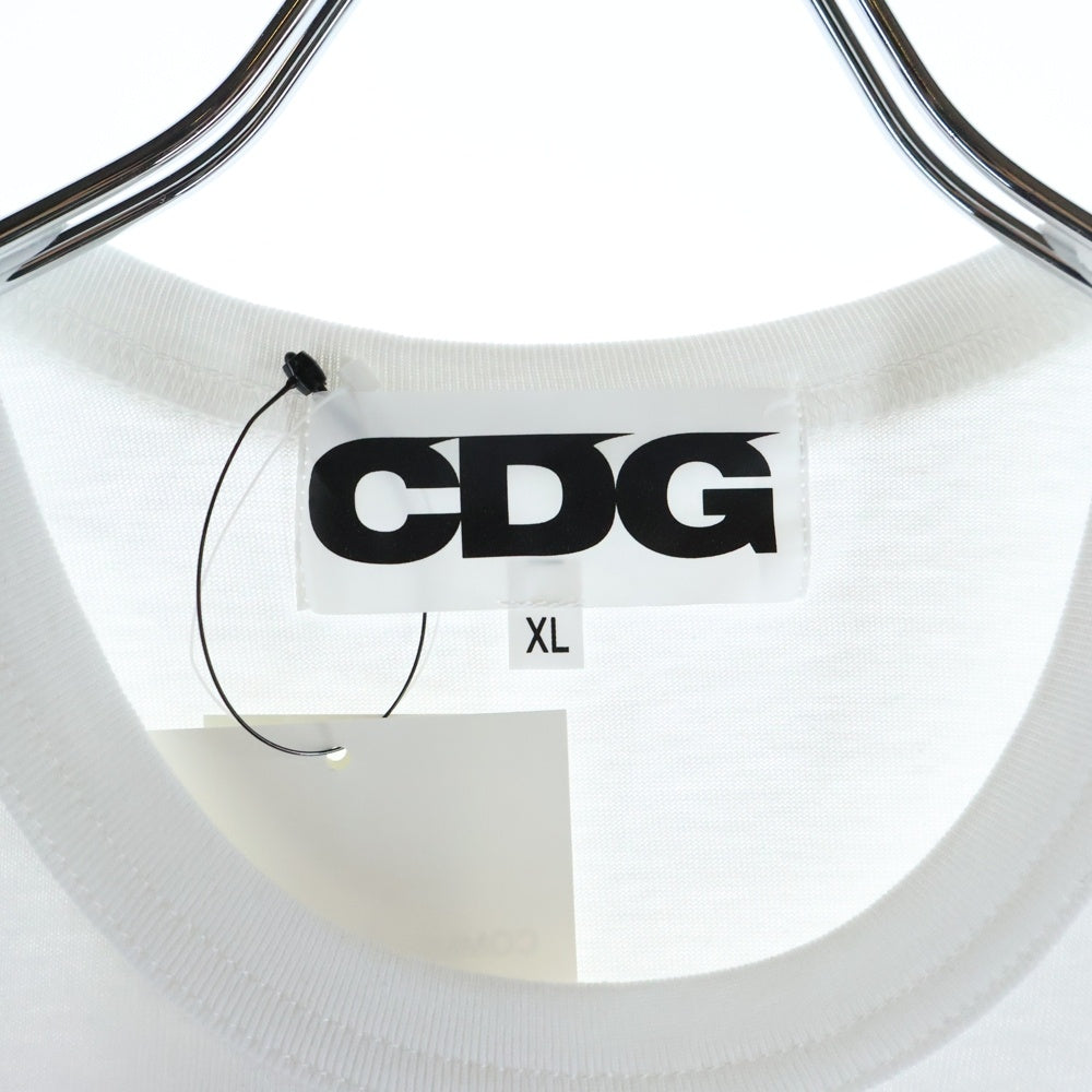 COMME des GARCONS CDG(コムデギャルソン シーディージー) デザインロゴ クルーネック 半袖Tシャツ カットソー ホワイト SB-T005-051-1-5
