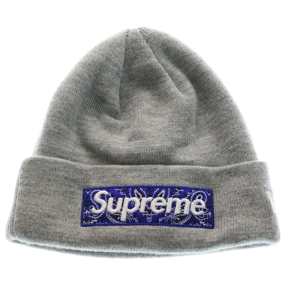 SUPREME(シュプリーム) 19AW Bandana Box Logo Beanie バンダナ ボックスロゴ ビーニー ニットキャップ グレー