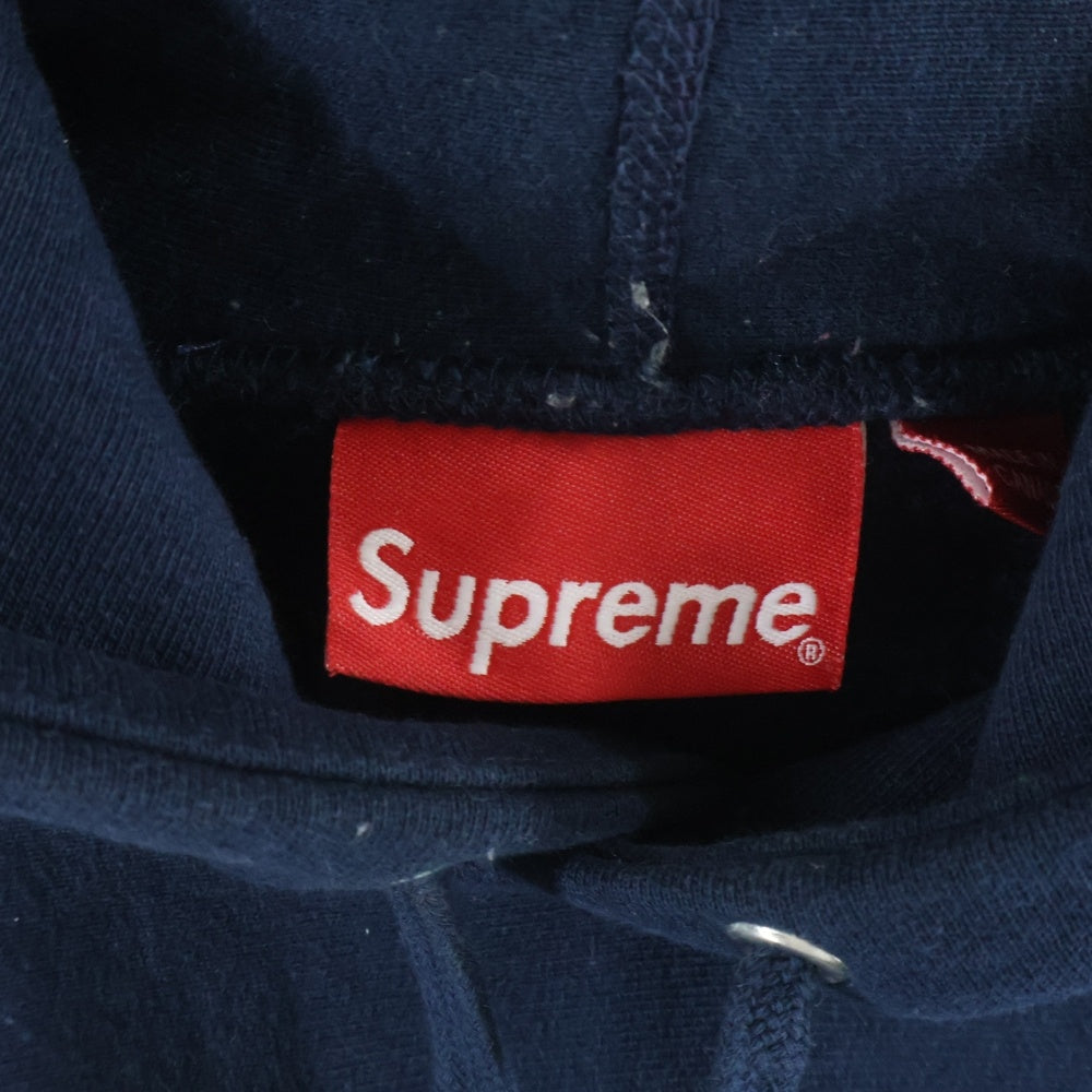 SUPREME(シュプリーム) 16AW Chrome Classic Logo Hooded Sweatshirt クローム クラシック ロゴ スウェットシャツ プルオーバーパーカー ネイビー