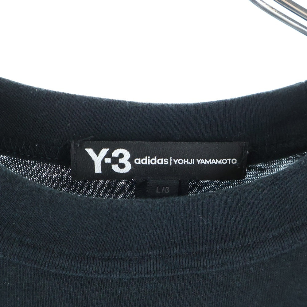Y-3(ワイスリー) 20SS DISTRESSED SIGNATURE TEE ディストレス シグネーチャー クルーネック 半袖Tシャツ カットソー ブラック FQ4114