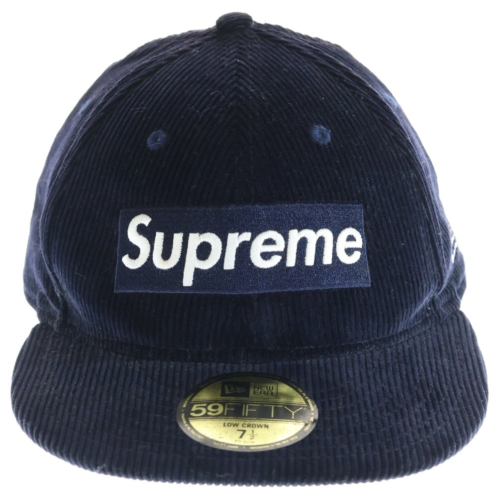 SUPREME(シュプリーム) 15AW Corduroy Box Logo New Era Cap ニューエラ コーデュロイ ボックスロゴキャップ ネイビー