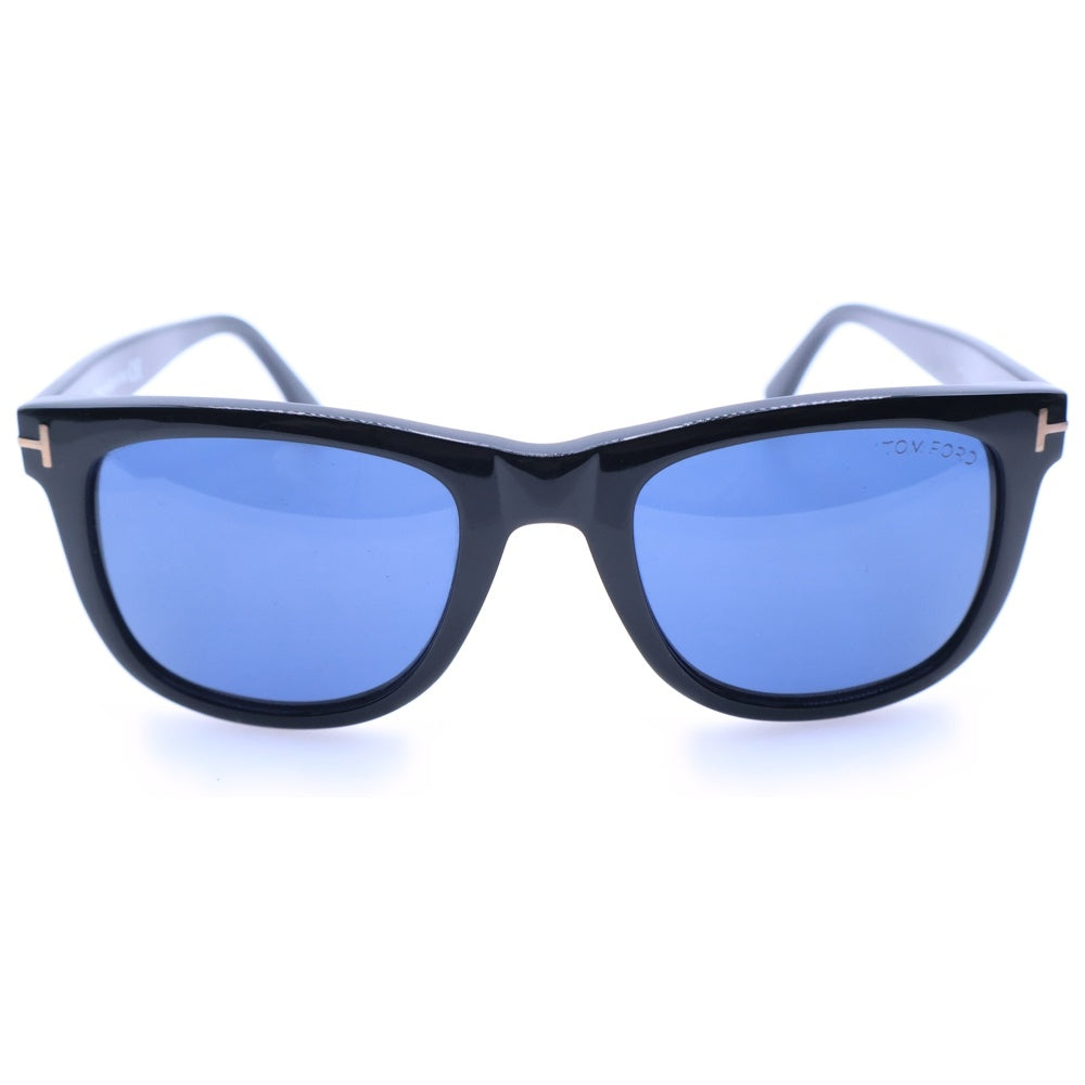 TOM FORD(トムフォード) Leo レオ ブラックフレーム ブルーレンズ ウェリントンサングラス 眼鏡 ブラック TF336 01V