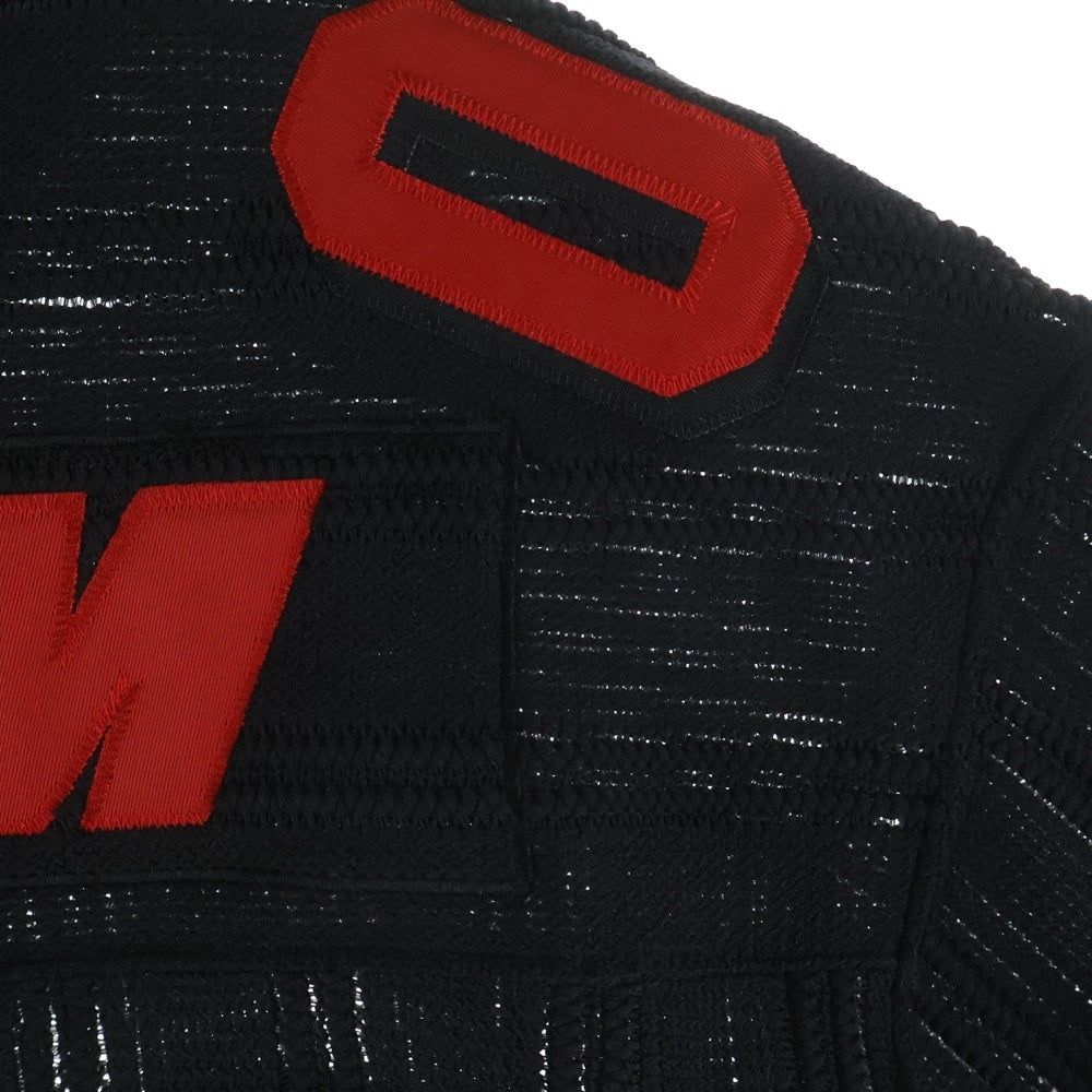 SUPREME(シュプリーム) 21SS Mesh Stripe Football Jersey メッシュ ストライプ フットボール ジャジー Vネック 半袖Tシャツ カットソー ブラック