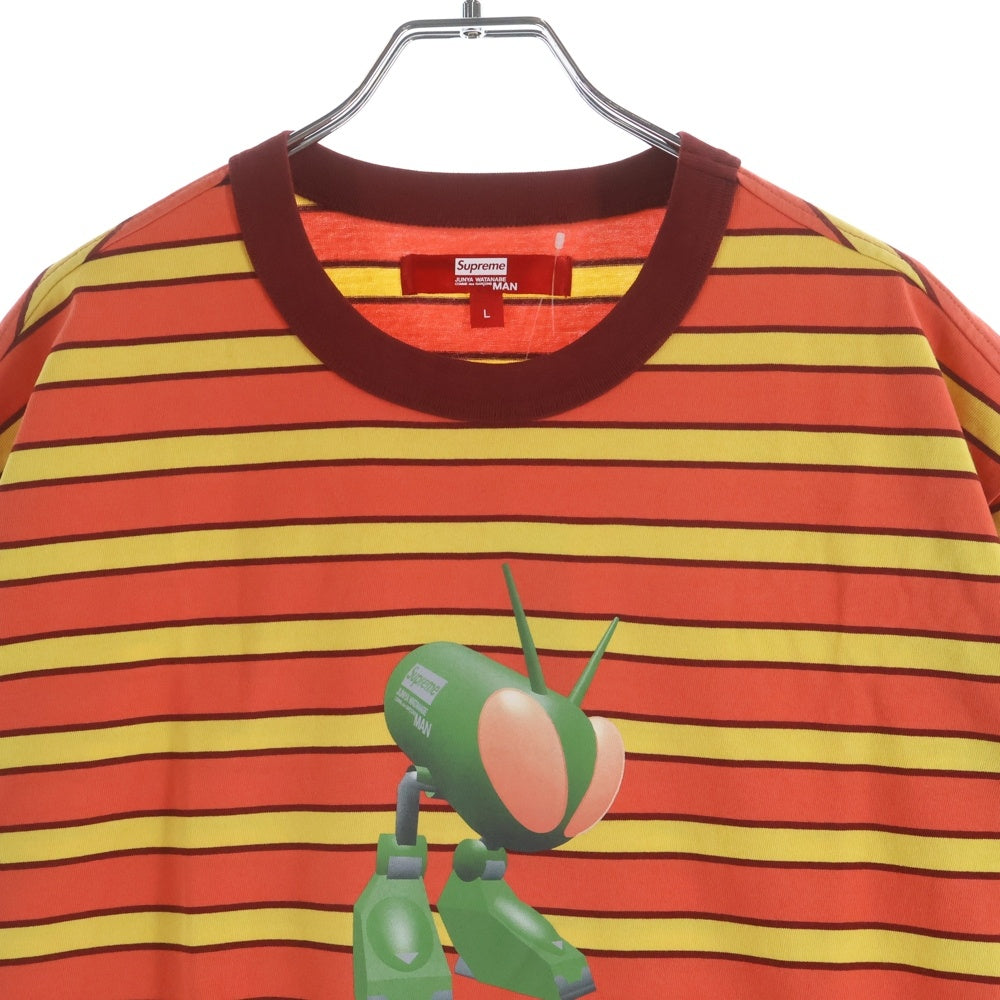 SUPREME(シュプリーム) 21AW ×JUNYA WATANABE Stripe S/S Tee ×ジュンヤワタナベ ストライプ クルーネック 半袖Tシャツ カットソー オレンジ