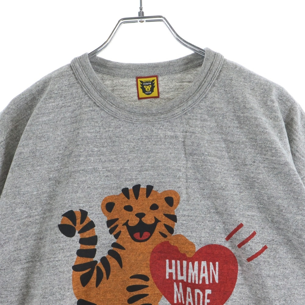 HUMAN MADE(ヒューマンメイド) Tiger Print Tee タイガー プリント クルーネック 半袖Tシャツ カットソー グレー HM18TE008